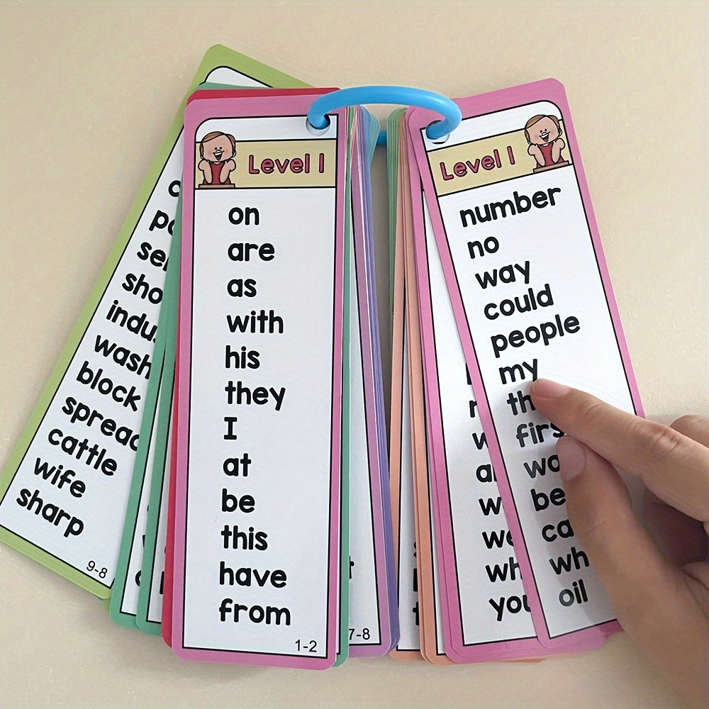 Kids Education Level - 両面カードで楽しく学ぶアクティビティ 1000単語フラッシュカード 6歳～10歳対象 レベル別単語ゲーム 知育玩具