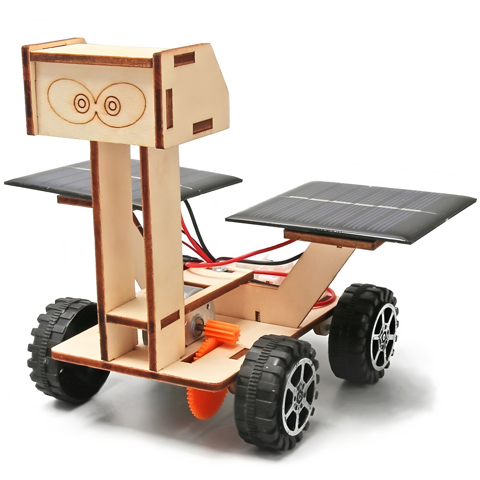 Solar System Model - ソーラーカー月面探査車子供用 DIY 手組み立てモデル DIY 3D 木製パズル科学教育玩具