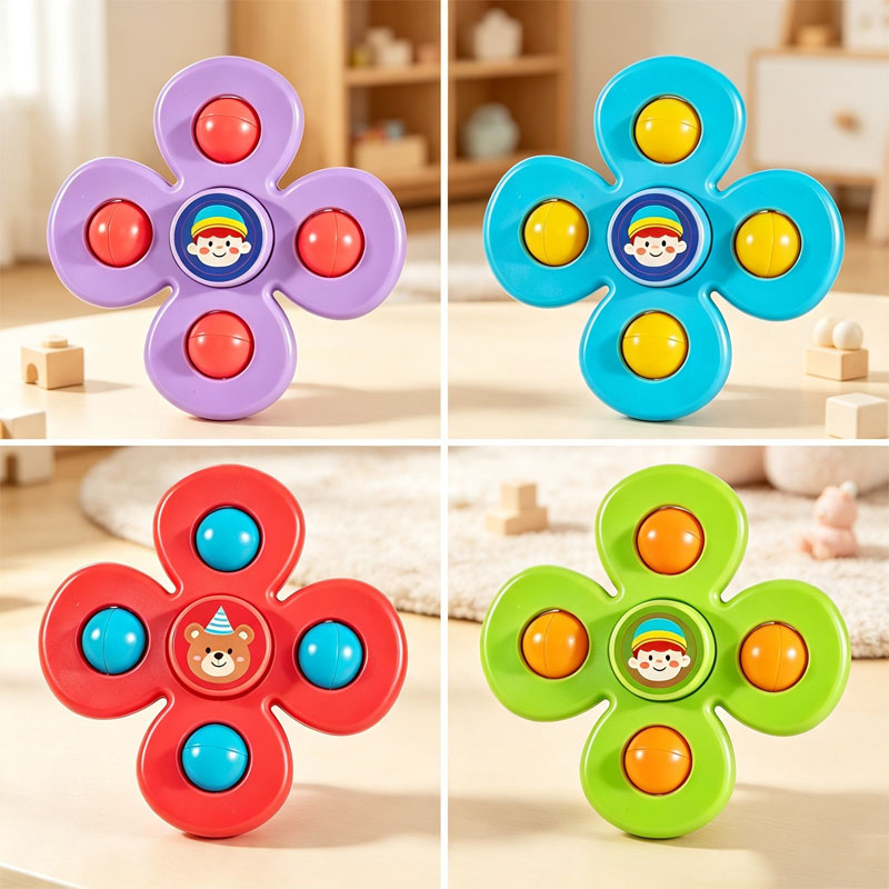 Kids Nature Education - フィジェットスピナー ベビーセンサリートイ 幼児向け微細運動能力早期教育玩具 かわいい花の形 スライドボール付き 子供向けギフト