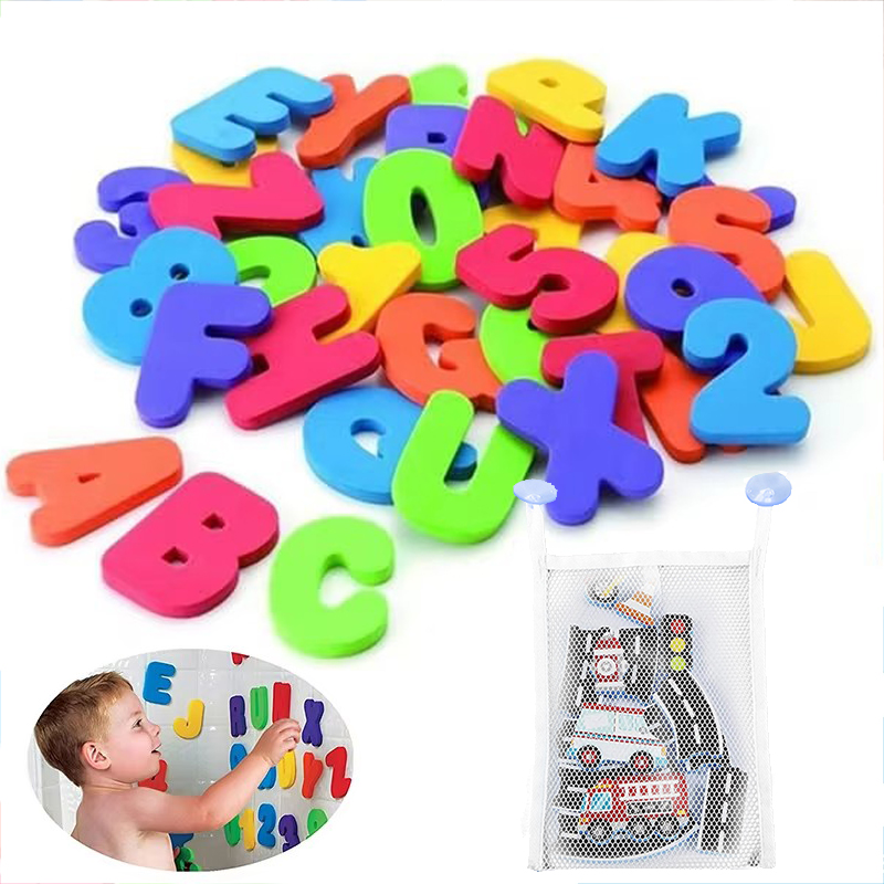 Number Puzzle Foam - 子供用お風呂おもちゃ 泡で遊べる浮かぶおもちゃ 文字 数字 赤ちゃん早期教育玩具 浴室