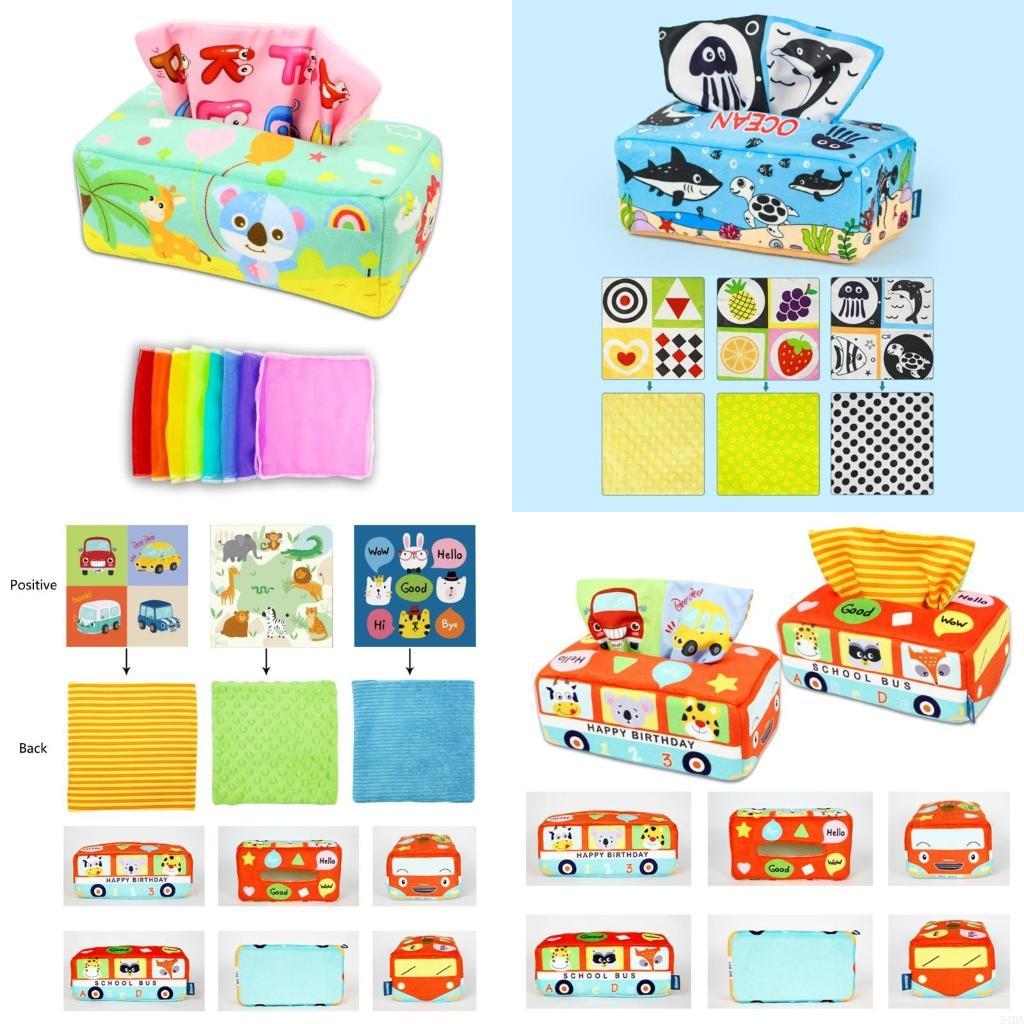 Kids Nature Education - 54DA 感覚プルティッシュボックス幼児幼児ベビーおもちゃカラフルなスカーフ子供のための教育就学前学習おもちゃ