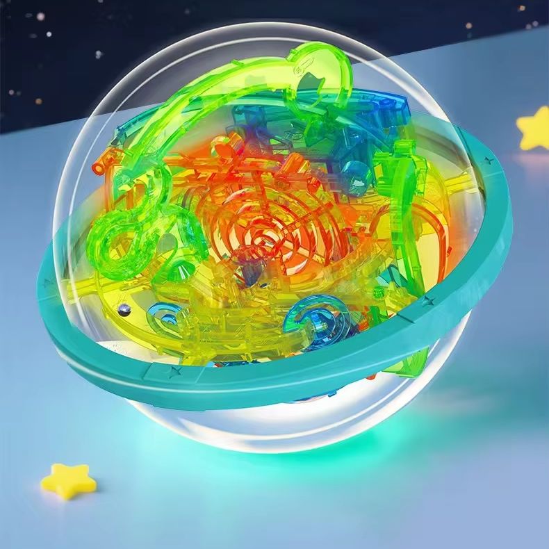 Kids Education Level - 暗闇で光る3D迷路ボール、子供向け教育パズルおもちゃ、100レベルのマーブルランインテリジェンスキューブ、2色ランダム発送
