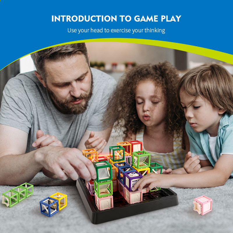 Kids Education Level - 60レベルの挑戦STEMゲームレーザー迷路おもちゃ子供向けレーザー迷路論理思考トレーニングボードゲーム積み重ね教育玩具