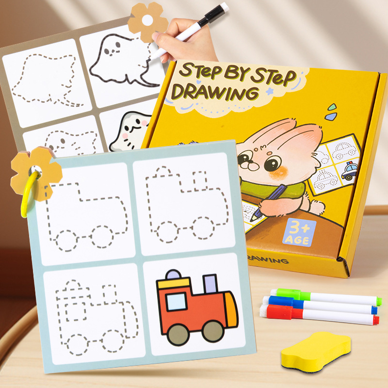 Kids Education Steps - モンテッソーリ-子供向けのドローイングおもちゃ,段階的,ペンコントロール,トレーニング,集中ゲーム,子供向けの教育学習おもちゃ