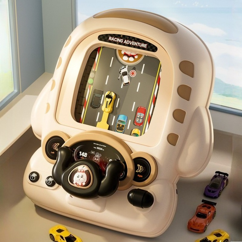 Kids Education Level - 子供用レーシングカーアドベンチャーパーティーゲームマシン、ステアリングホイール付き、399レベル、手と目の協調性を養う教育用電子玩具
