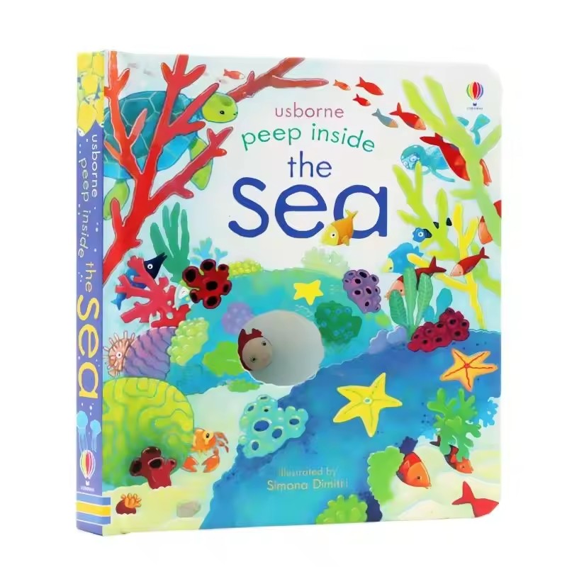 Kids Nature Education - Usborne 海の奥深くを見る 子供向け教育英語本 3D フラップ付き自然探検絵本
