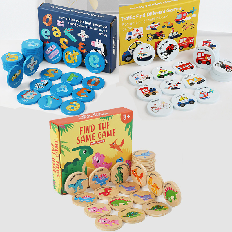 子供向け木製記憶ゲーム 恐竜交通認知ベビー記憶チェスおもちゃ - Kids Nature Education のレビューと価格