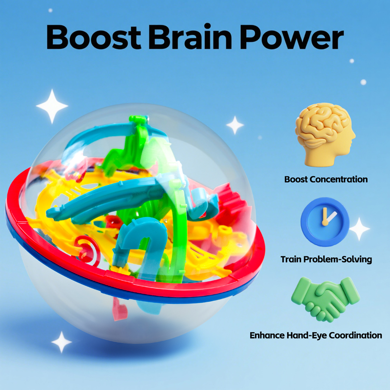 3D マジックボールラビリンス頭の体操スマートパズル 100 - Kids Education Level のレビューと価格