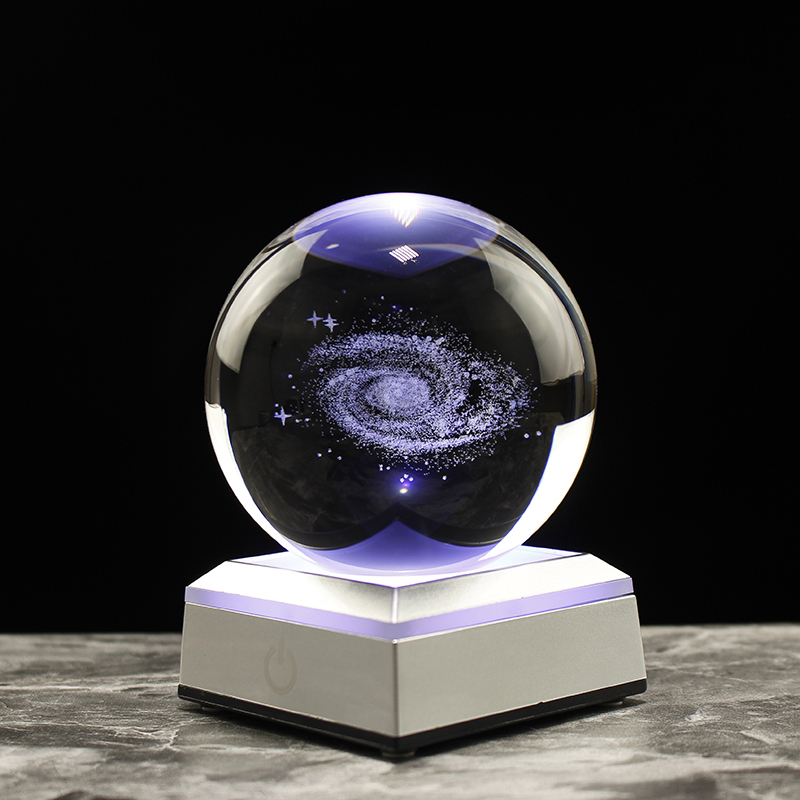 80 ミリメートル天の川銀河クリスタルボール 3D レーザー - Solar System Model のレビューと価格