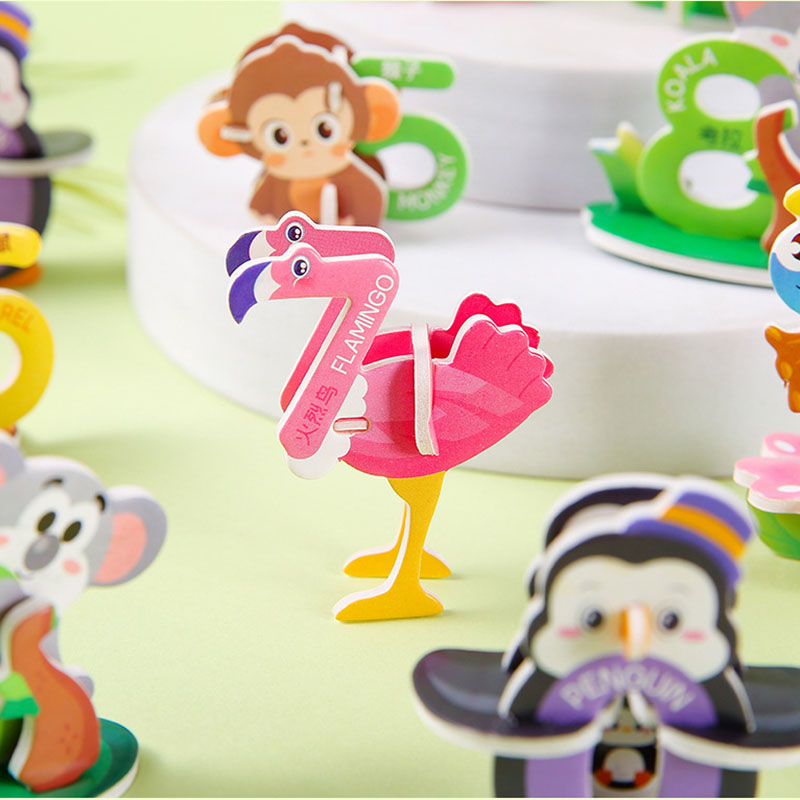 3D漫画動物番号フォームジグソーパズル、子供、幼児、子供の誕 - Number Puzzle Foam のレビューと価格