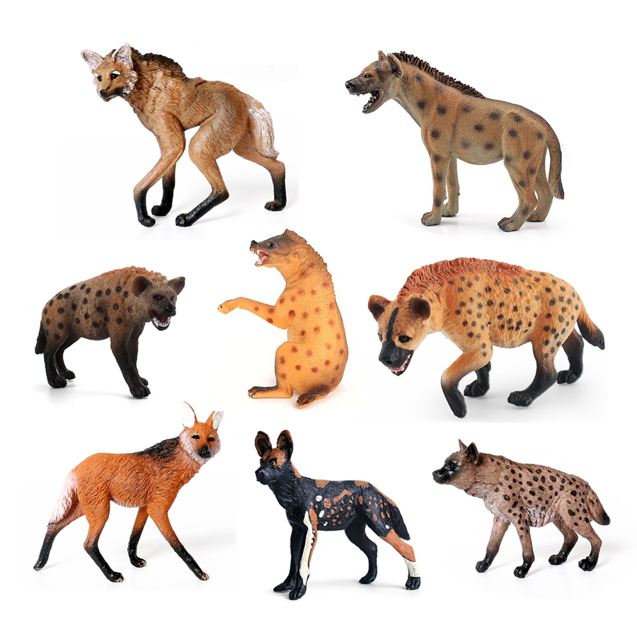 リアルなプラスチック野生動物ハイエナ、たてがみオオカミ、アフ - Kids Education Shows のレビューと価格